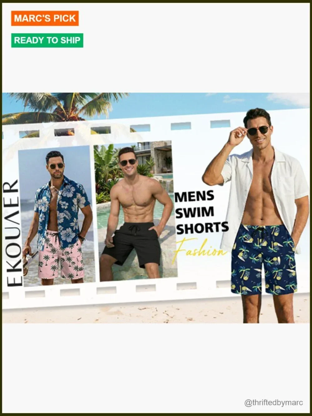 Mens Swim Trunks 9 Inch with Compression Liner Quick Dry Board Shorts with